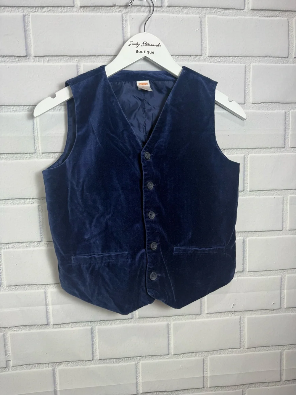 Gymboree Boys Size 12 Navy Blue Velvet Dress Vest Formal Holiday Wedding fashion